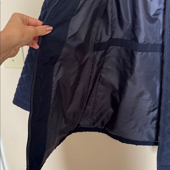 Laundry by Shelli Segal Quilted Puffer Jacket Coat Blue Small Long - Picture 2 of 9